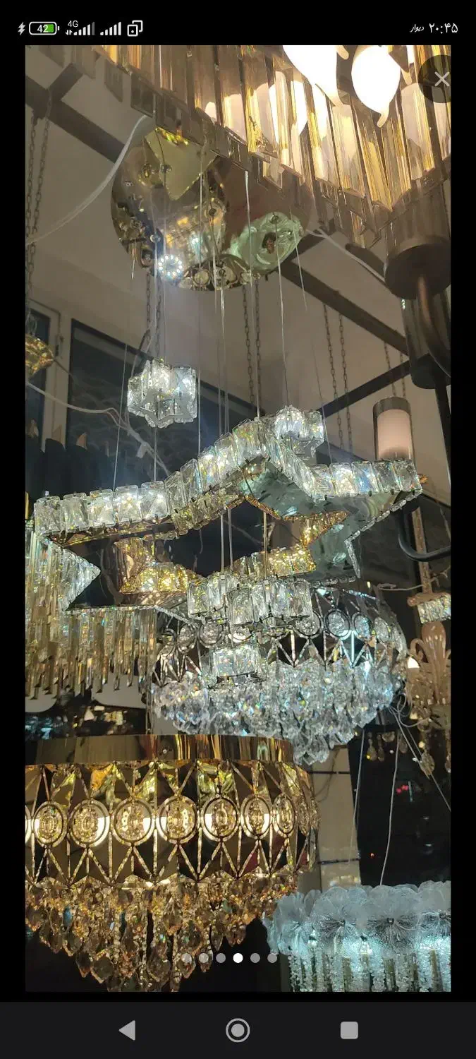 انواع لوستر های کریستالی سه حالته آشپزخانه و اتاق|لوستر و چراغ آویز|اهر, |دیوار