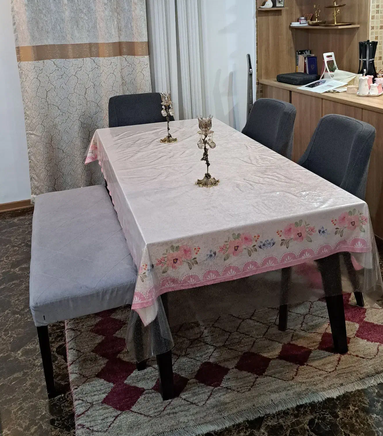 میز نهارخوری ۶ نفره طرح نیمکت و صندلی|میز و صندلی غذاخوری|تهران, پاسداران|دیوار