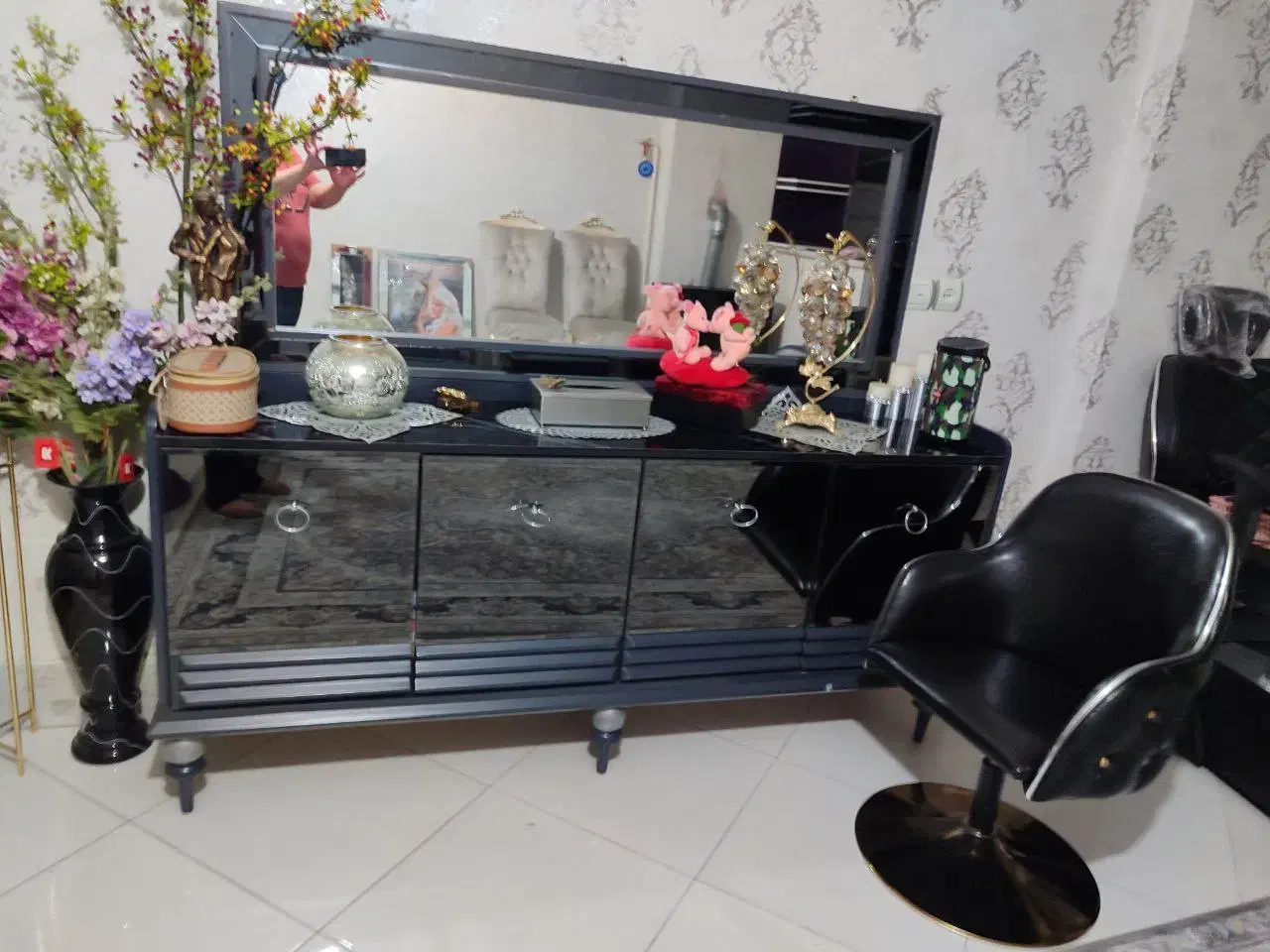 آینه کنسول تمام شیشه|آرایشگاه و سالن‌های زیبایی|ری, شهادت|دیوار