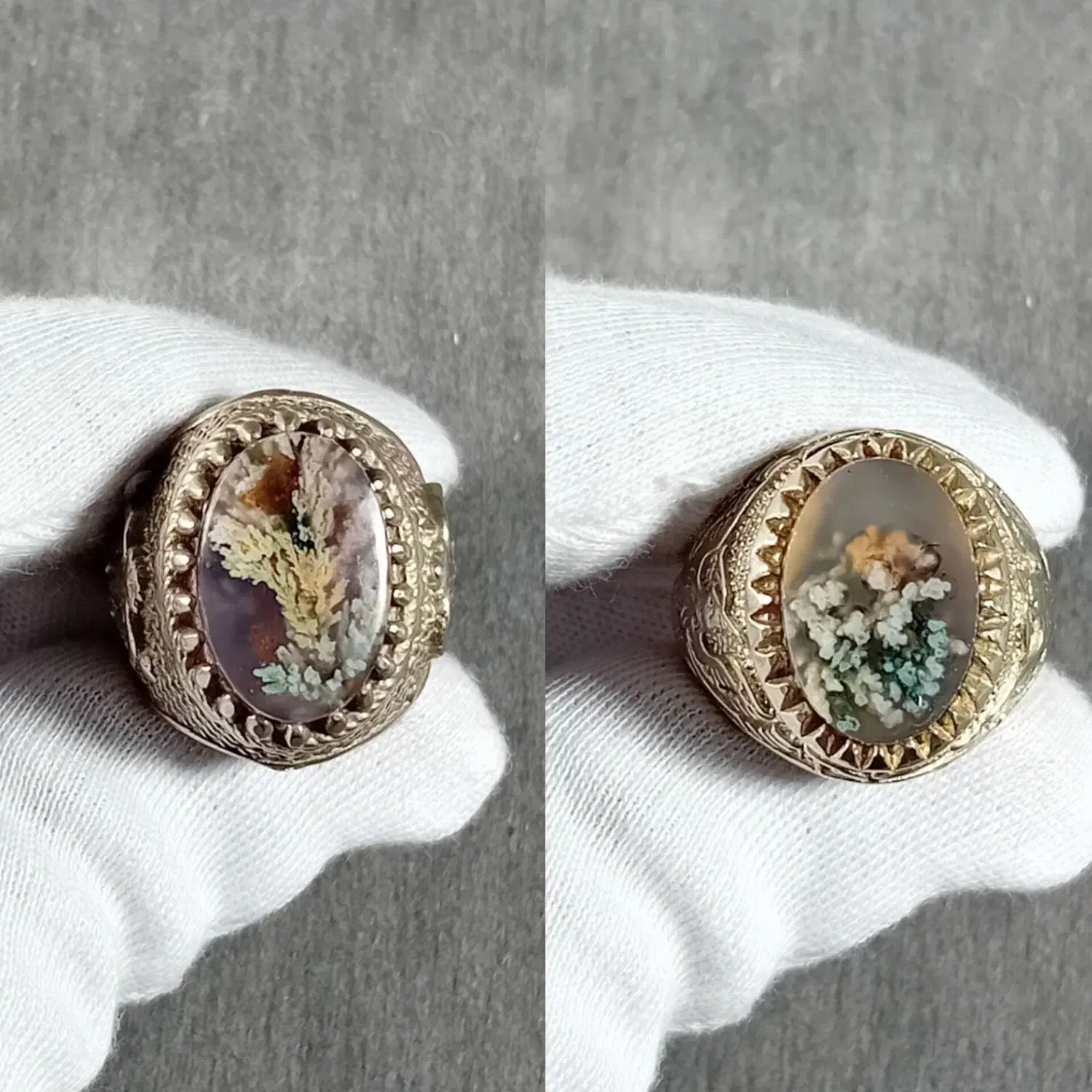 انگشتر عقیق شجر هفت رنگ|جواهرات|بم, |دیوار