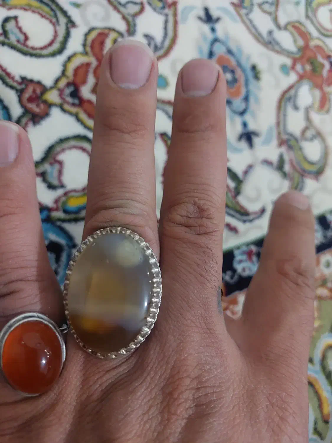 انگشتر نقره عقیق عسلی|جواهرات|خمین, |دیوار