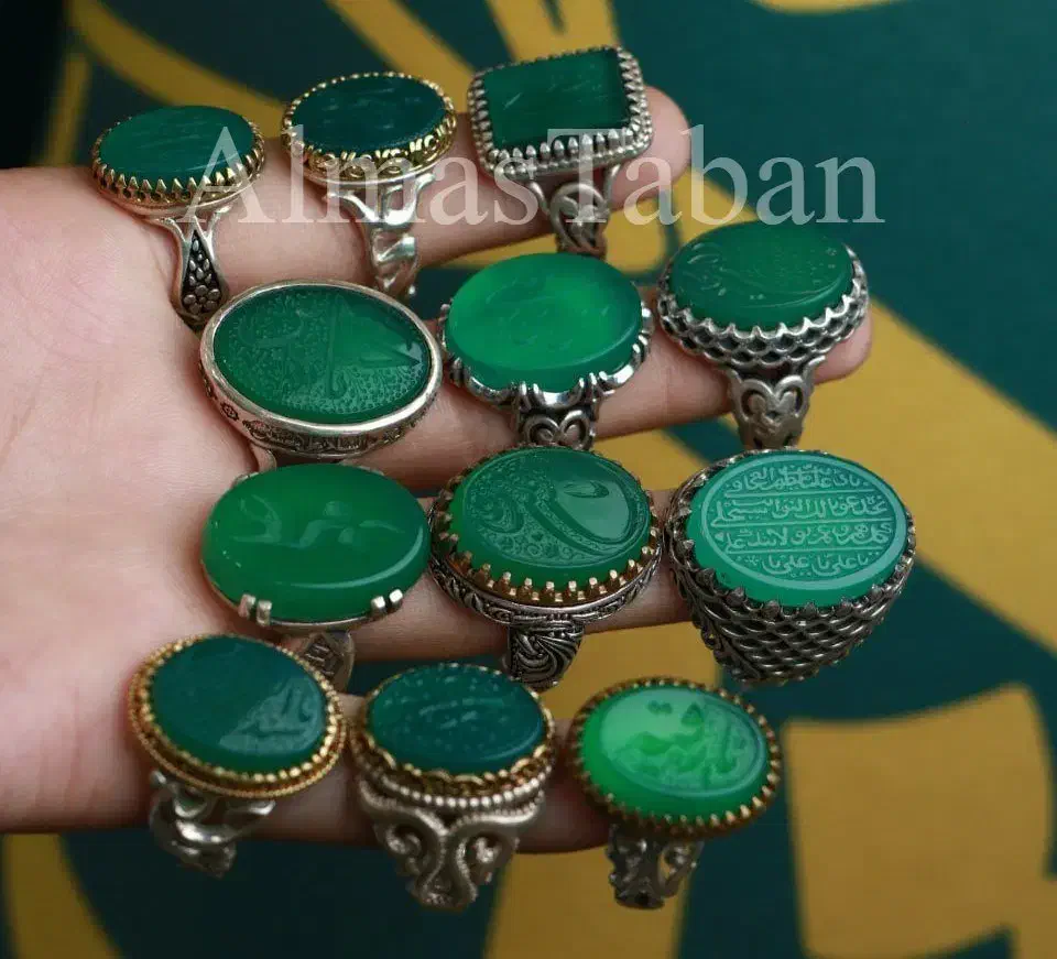 انگشتر های نقره مردانه عقیق سبز رنگی بسیارپرطرفدار|جواهرات|مشهد, چهنو|دیوار