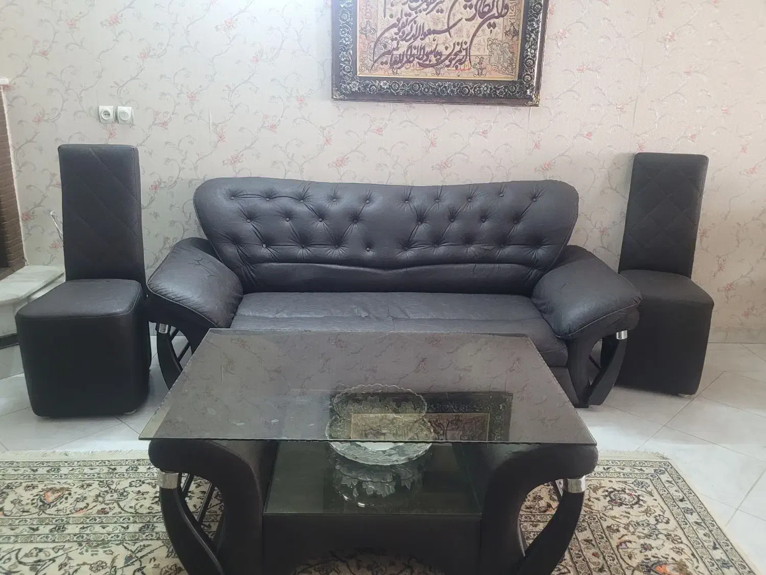 راحتی چرمی|مبلمان خانگی و میز عسلی|قزوین, |دیوار