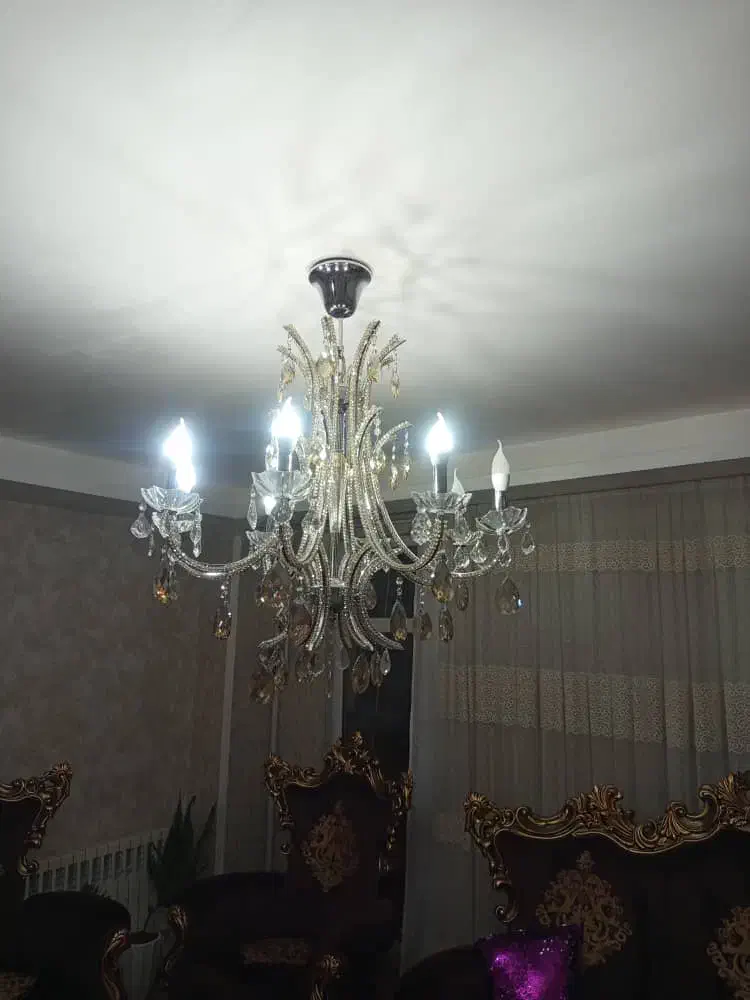 لوستر 8شاخه کریستال|لوستر و چراغ آویز|تبریز, |دیوار