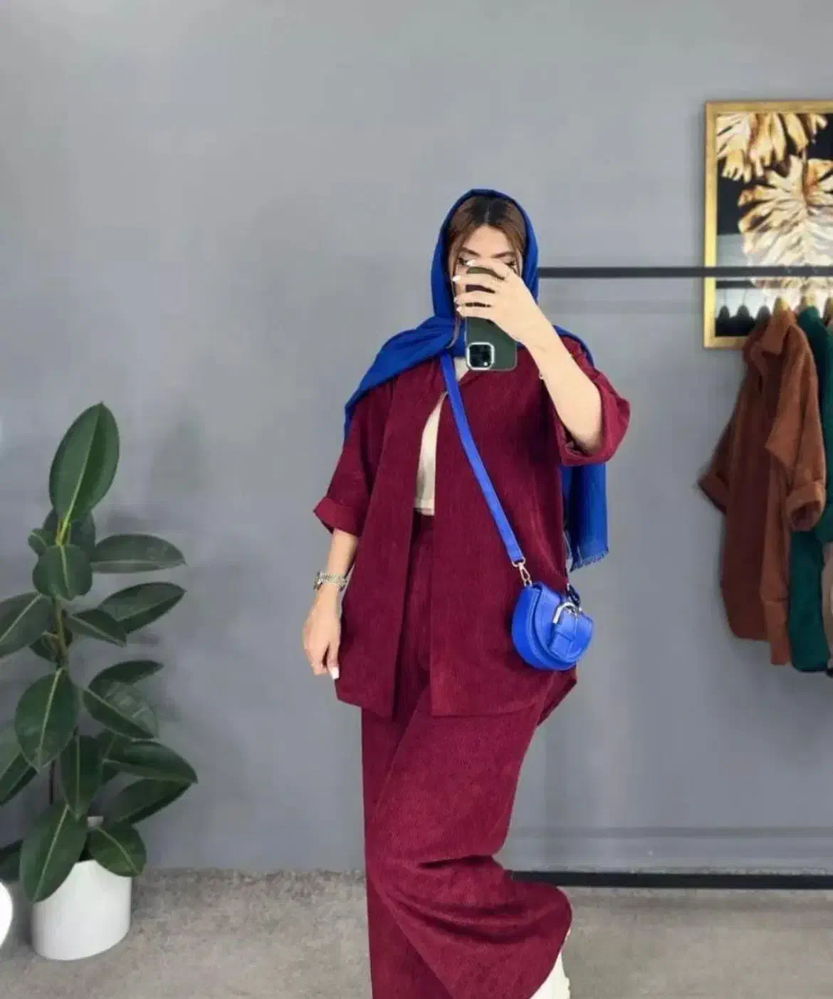 ست شومیز شلوار کبریتی ریز قرمز|لباس|رشت, انصاری|دیوار