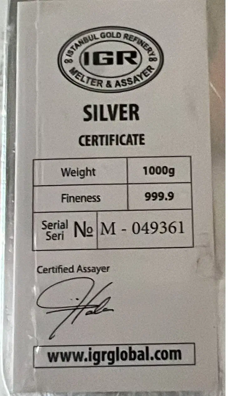 شمش نقره 999.9 برند عیار ترک نو آکبند..چاپ لیزری|جواهرات|اردبیل, |دیوار