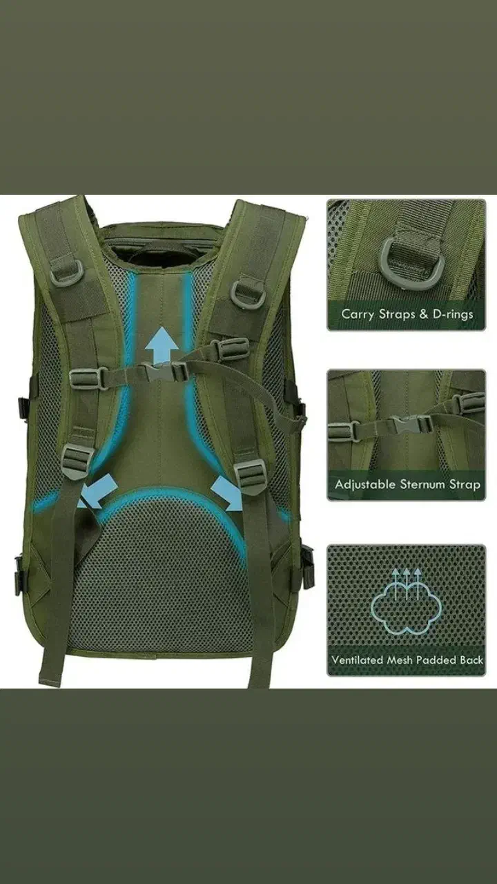 کوله تاکتیکال ۴۵ لیتری|کوهنوردی و کمپینگ|سمیرم, |دیوار