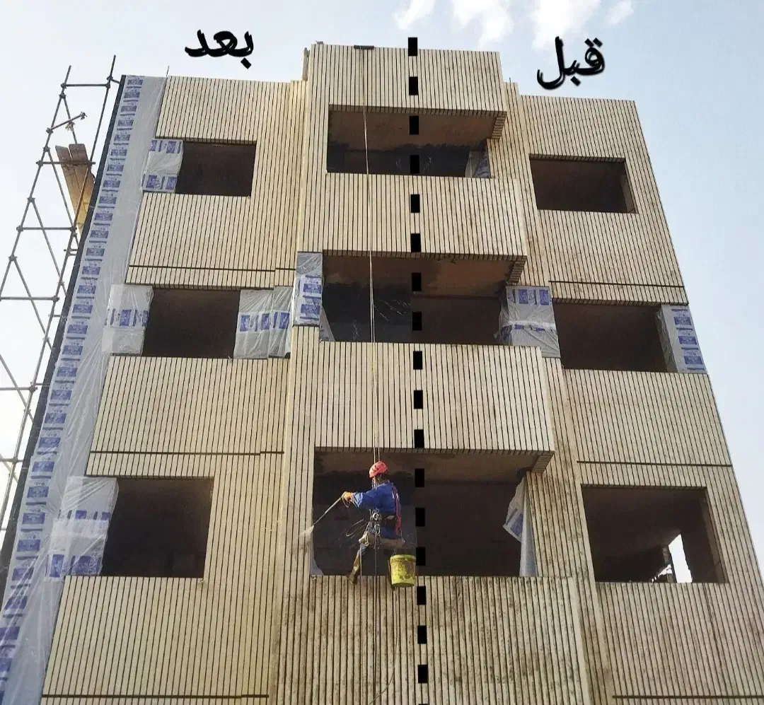 کار در ارتفاع بدون داربست،شست وشو،نانو،پیچ نما|خدمات پیشه و مهارت|اصفهان, باغ نگاره|دیوار