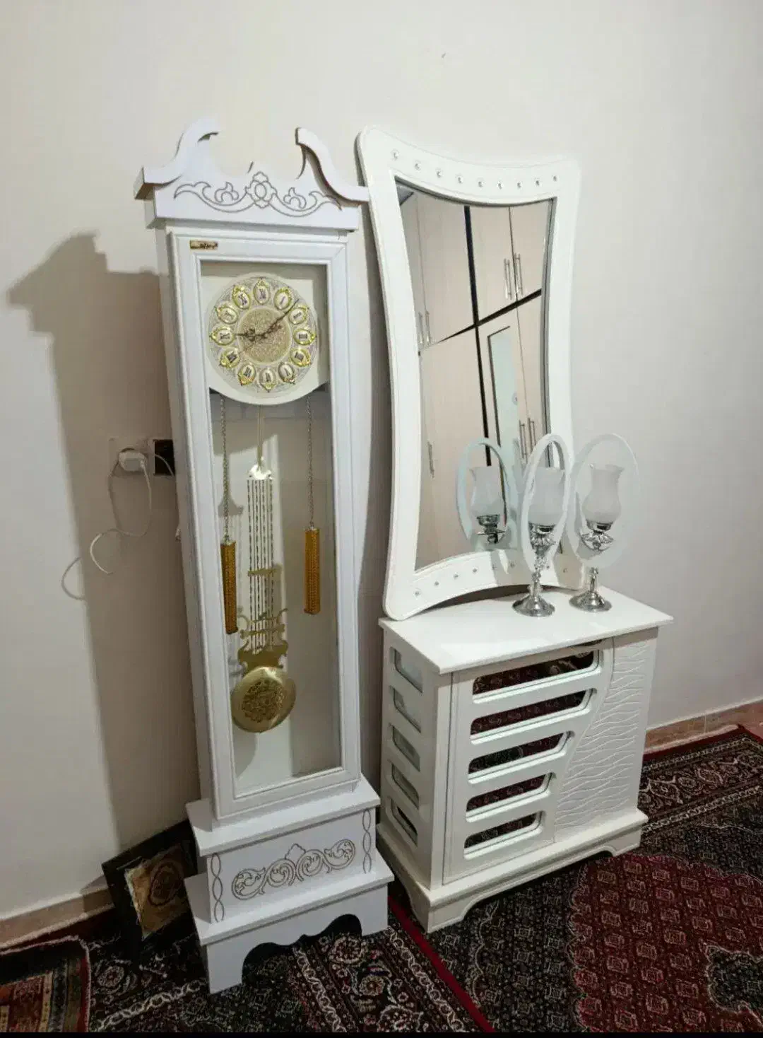 ایینه وکنسول وساعت  ست|بوفه، ویترین، کنسول|هرسین, |دیوار