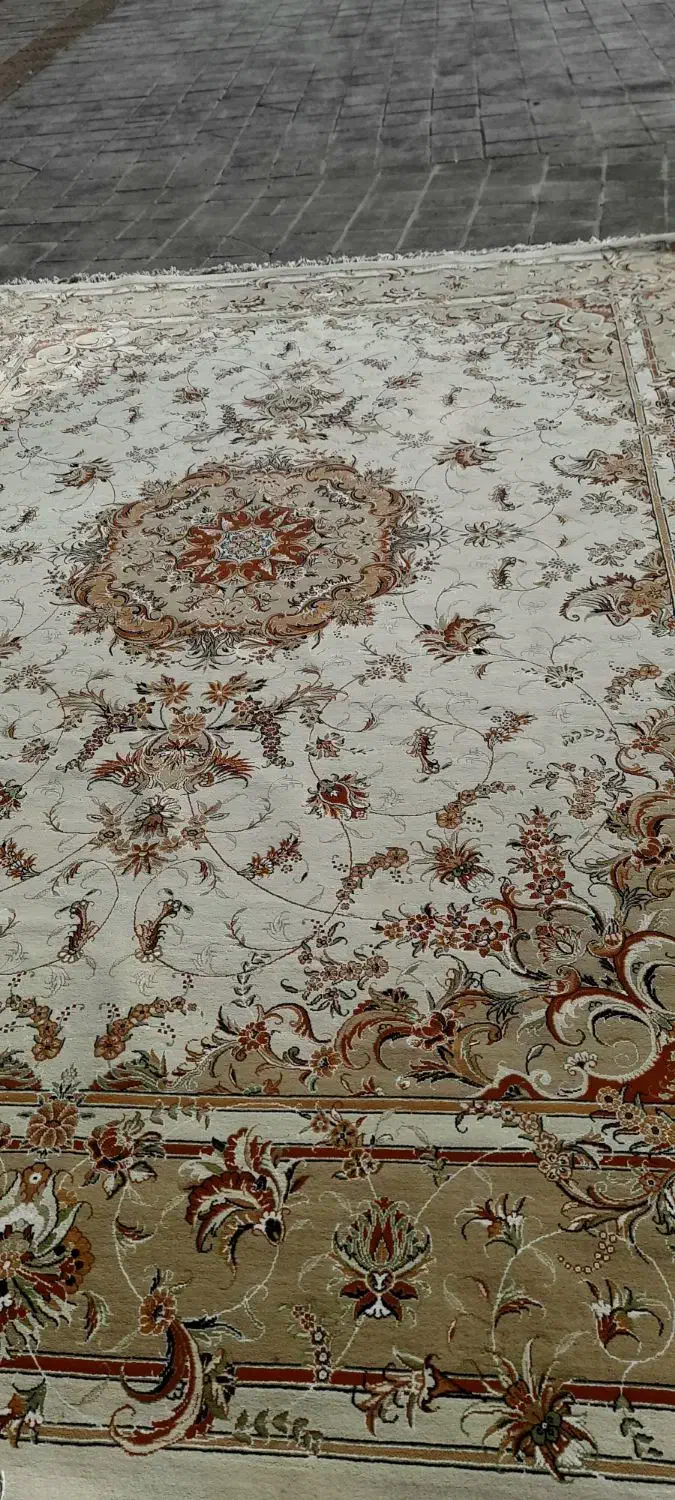 فرش ۱۲ متری کرم جفت ۵۰۰ شانه|فرش|اردبیل, |دیوار