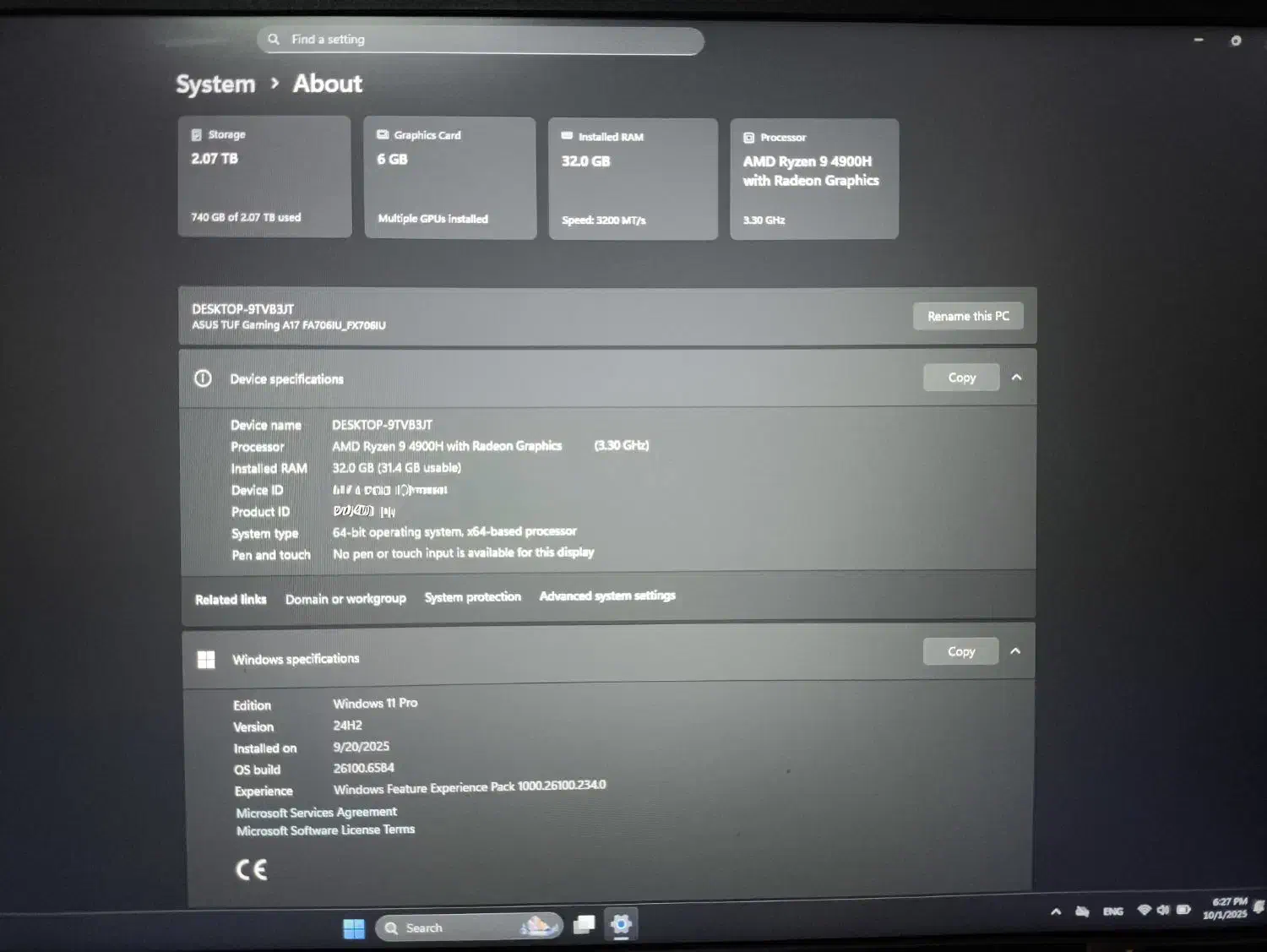 لپتاپ گیمینگ ایسوس ASUS TUF GAMING A17|رایانه همراه|کرمان, |دیوار