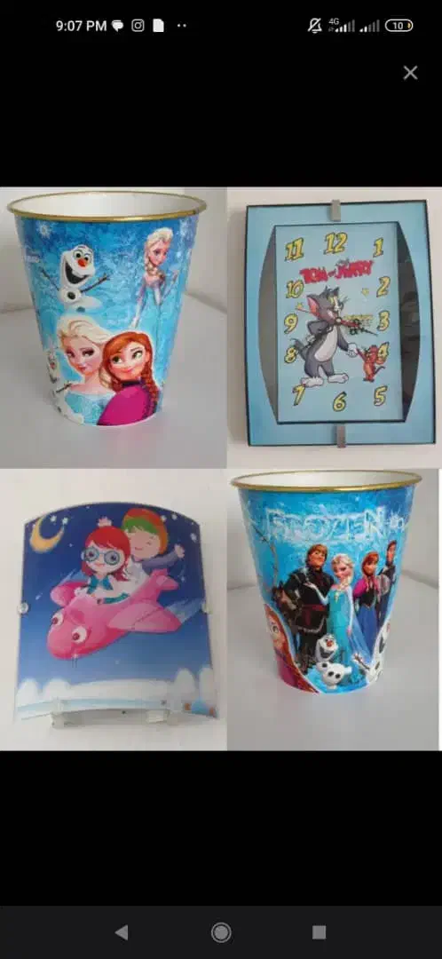 ست آبی ساعت چراغ خواب دیواری سطل زباله کودک|چراغ خواب و آباژور|کرمانشاه, |دیوار