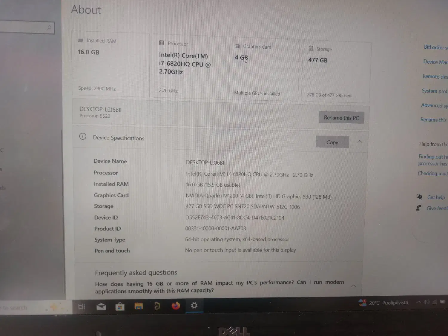لپتاپ Dell Precision 5520|رایانه همراه|اصفهان, خانه اصفهان|دیوار