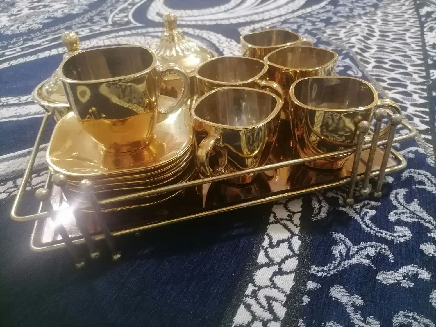 سرویس فنجان نعلبکی قندون سینی|ظروف سرو و پذیرایی|گنبد کاووس, |دیوار