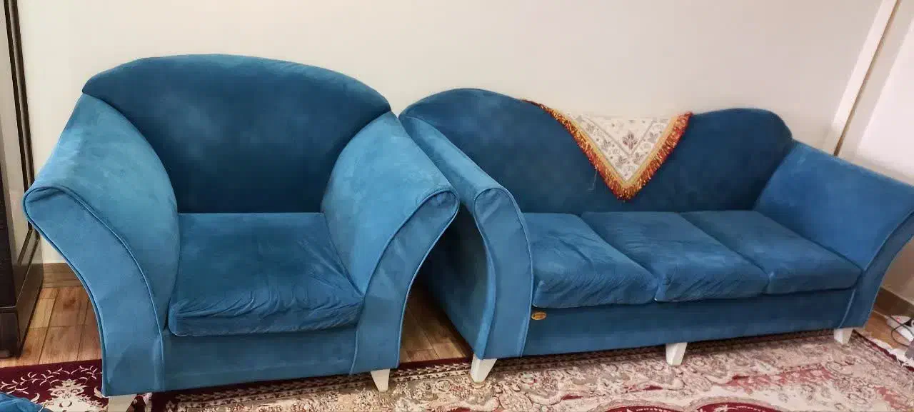 مبل هفت نفره رنگ آبی|مبلمان خانگی و میز عسلی|ری, جوانمرد قصاب|دیوار