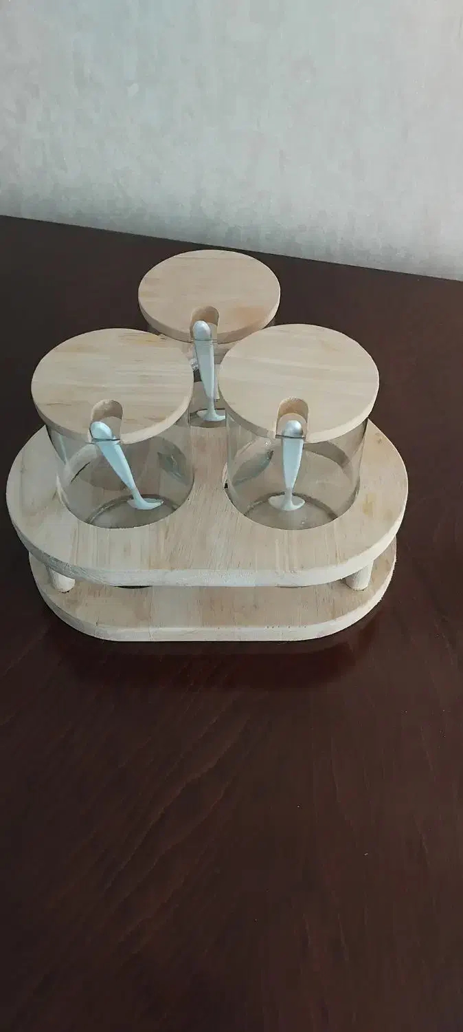 پاسماری ۳ تایی به همراه استند چوبی|ظروف نگهدارنده، پلاستیکی، یکبارمصرف|رشت, کوی مهر|دیوار