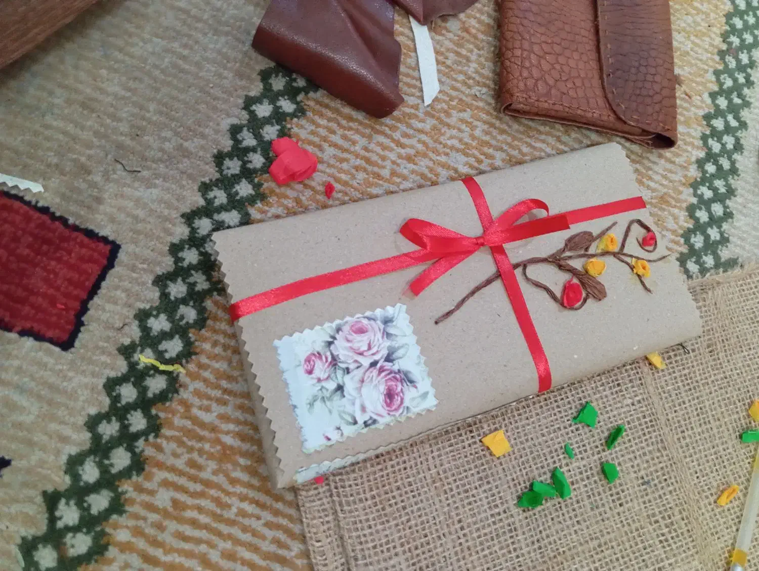 کیف پول چرم طبیعی دستدوز|کیف، کفش، کمربند|دزفول, |دیوار