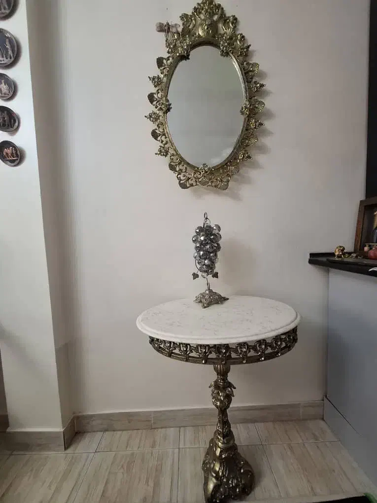 اینه کنسول آلومینیومی ابکاری برنز|بوفه، ویترین، کنسول|تهران, نیروی هوایی (پیروزی)|دیوار