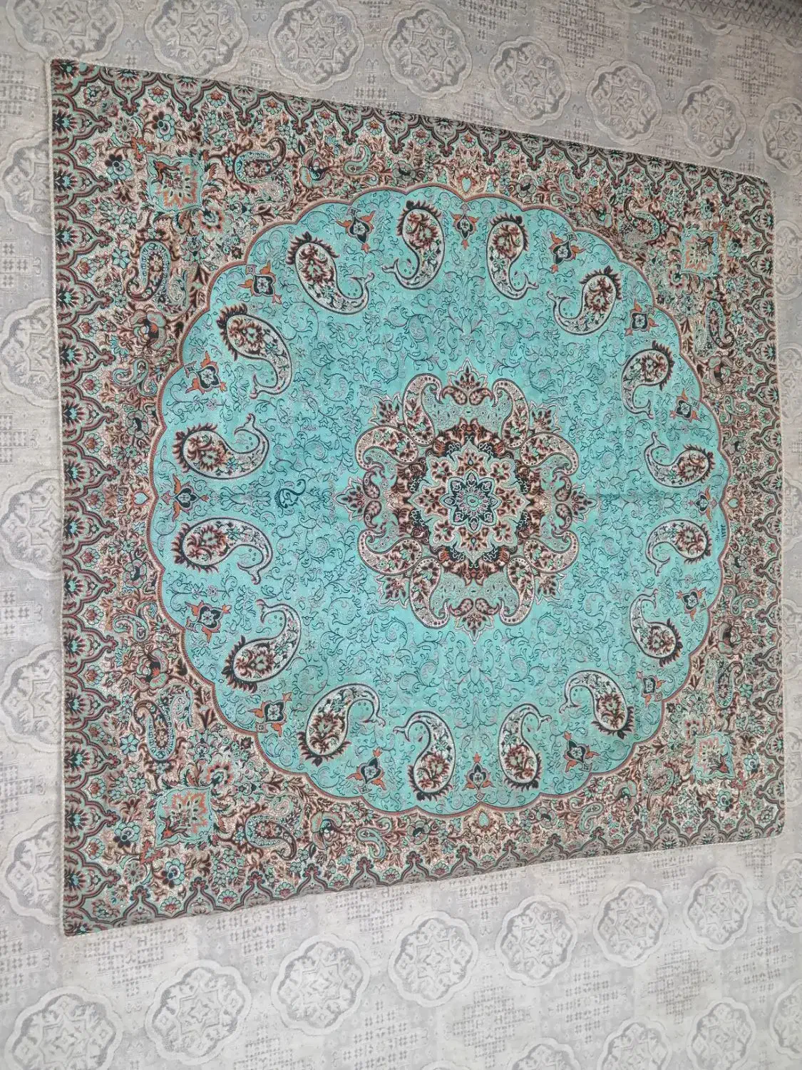 رومیزی ترمه طرح گوهر|پرده، رانر، رومیزی|اسفراین, |دیوار