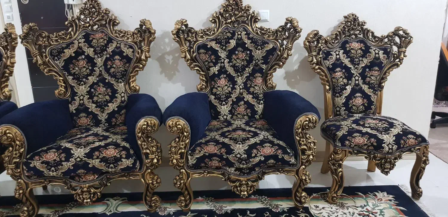 مبل سلطنتی ۶نفره بامیزجلومبلی|مبلمان خانگی و میز عسلی|اهواز, شهرک نفت|دیوار