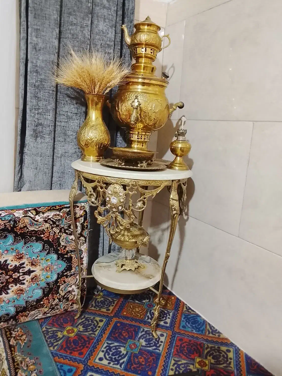 سماورومیزبرنجی|سماور، چای‌ساز، قهوه‌ساز|نسیم‌شهر, |دیوار