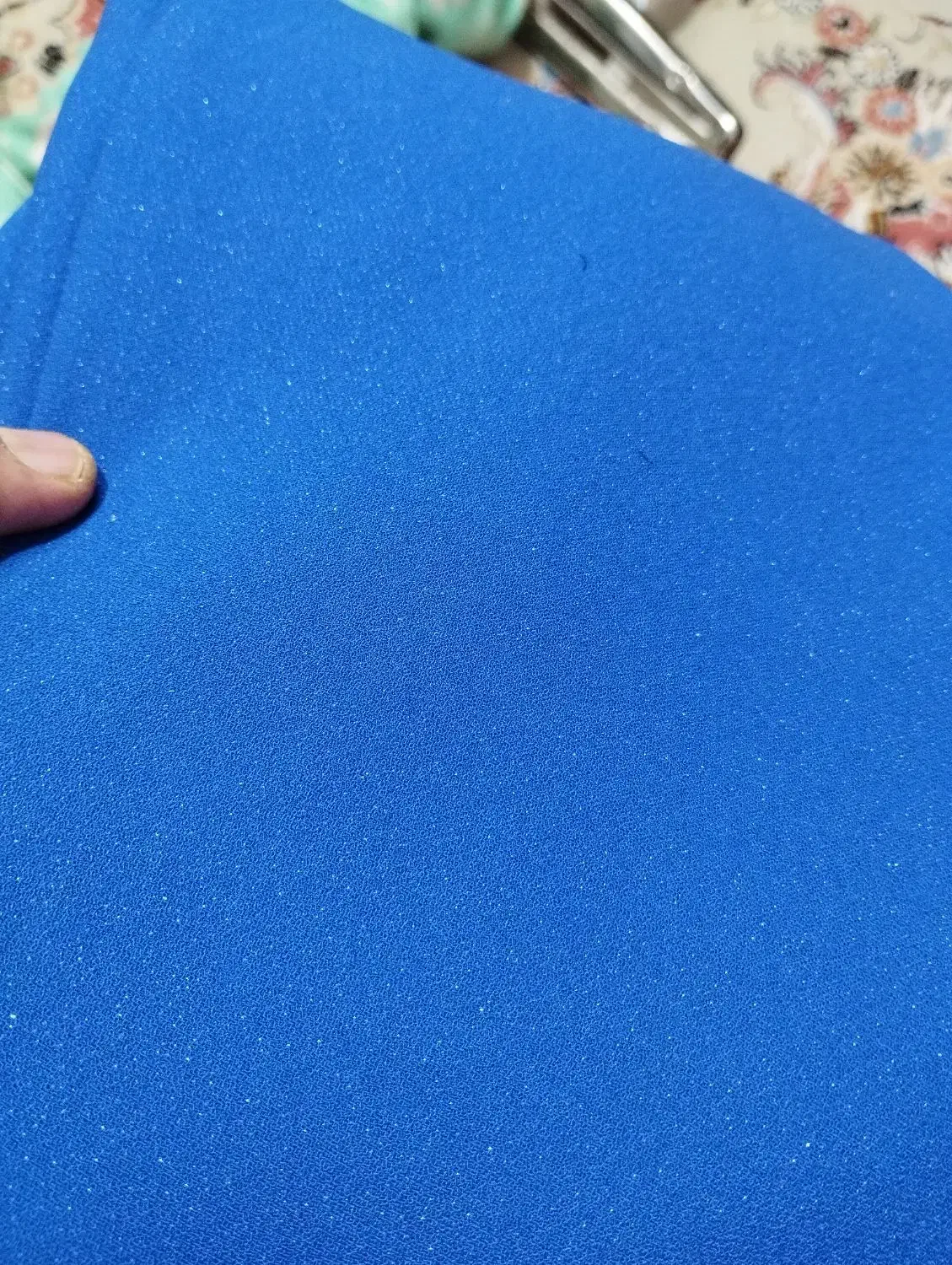 پارچه کرپ لمه آبی کاربنی|لوازم خیاطی و بافتنی|کاشان, صنعت|دیوار