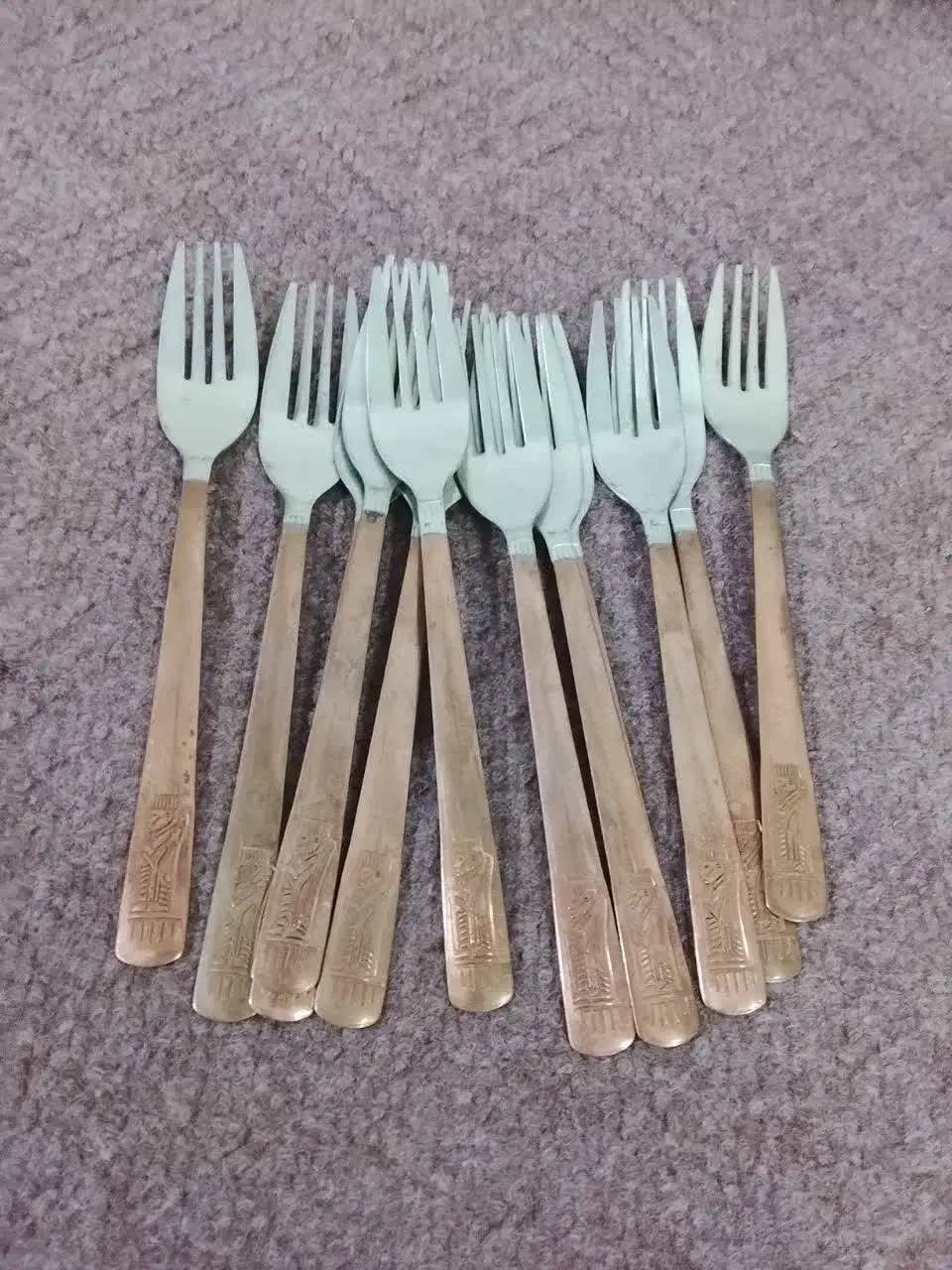 قاشق و چنگال مسی|ظروف سرو و پذیرایی|سمنان, |دیوار