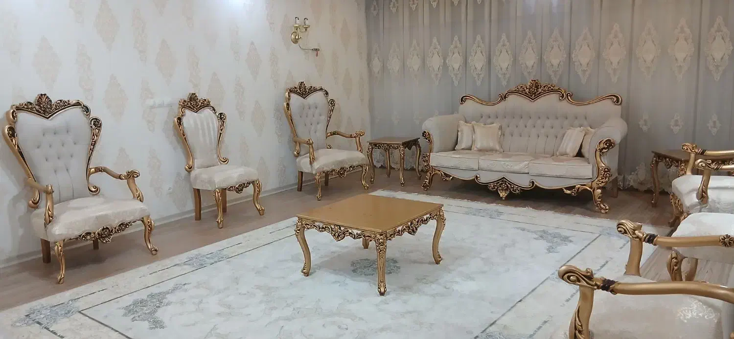 مبل  سلطنتی ۹ نفره|مبلمان خانگی و میز عسلی|شیراز, معالی‌آباد|دیوار
