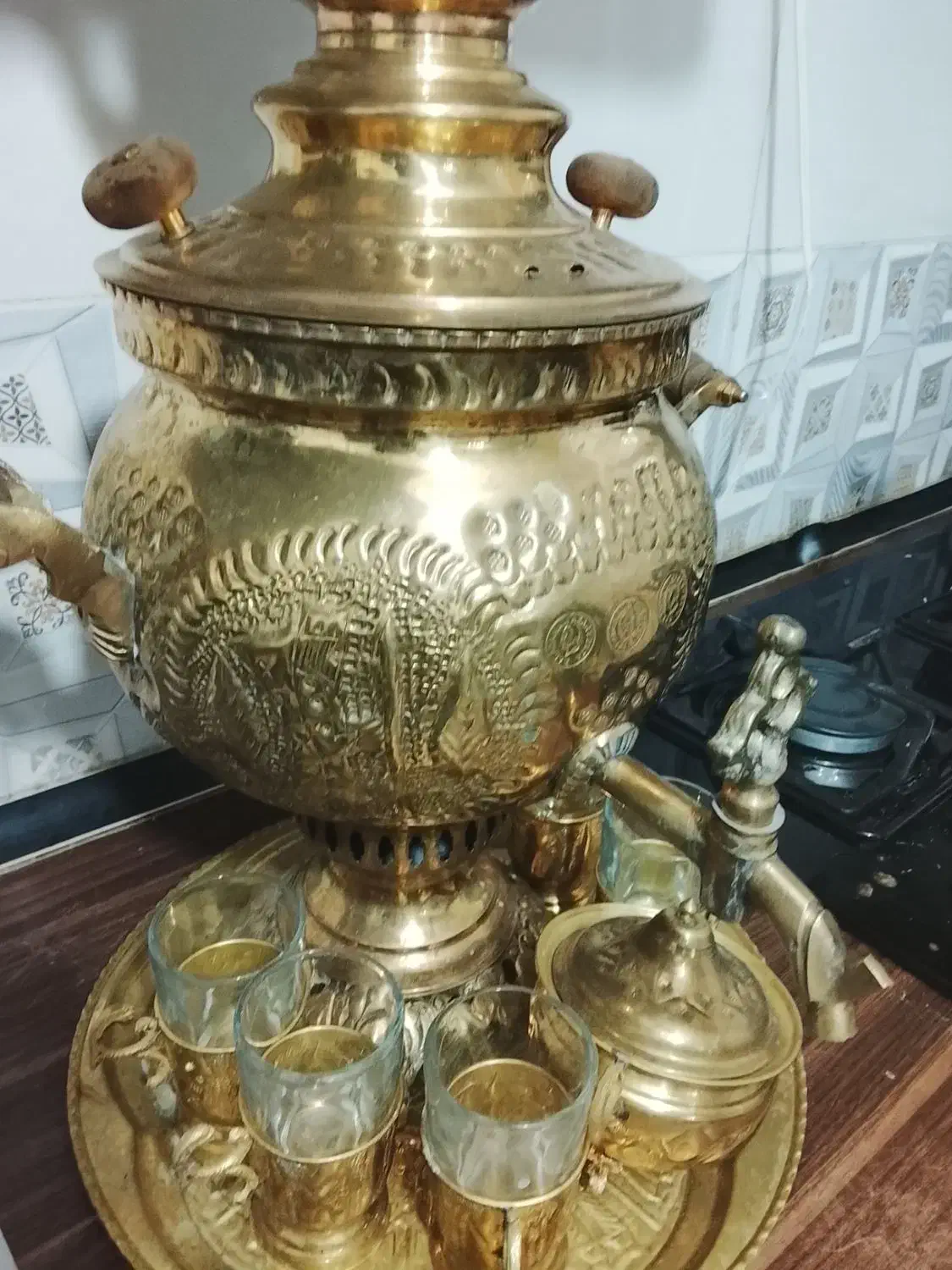 سماور برنز|سماور، چای‌ساز، قهوه‌ساز|خوی, |دیوار