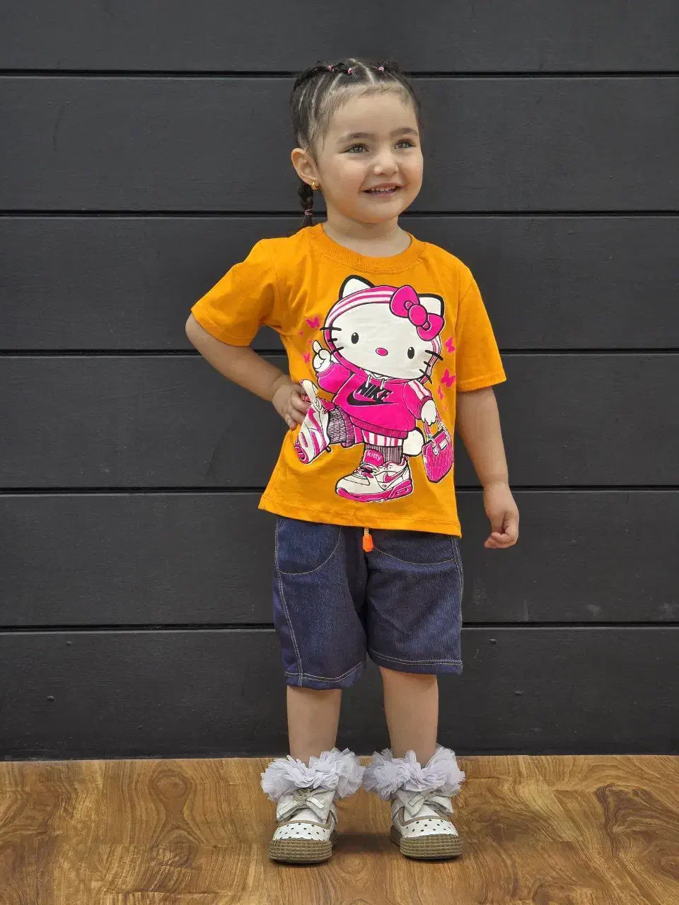 ست سوپر پنبه بچگانه شلوارک جین چاپ کارتونی|کفش و لباس بچه|اسلام‌شهر, شهرک قائمیه|دیوار