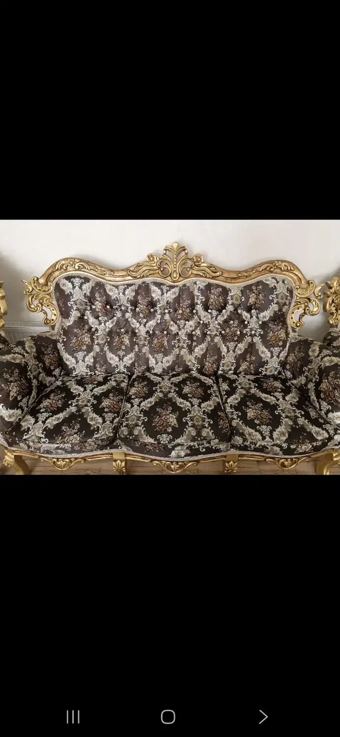 مبل سلطنتی 9نفره همراه بامیزو2عسلی|مبلمان خانگی و میز عسلی|سنندج, |دیوار