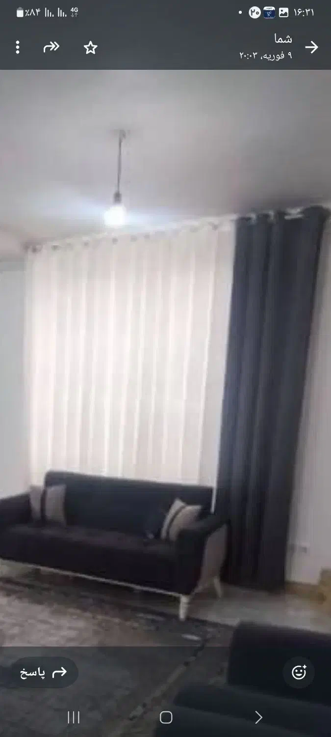 پرده خوشکل سفید وطوسی جدا|پرده، رانر، رومیزی|لنگرود, |دیوار