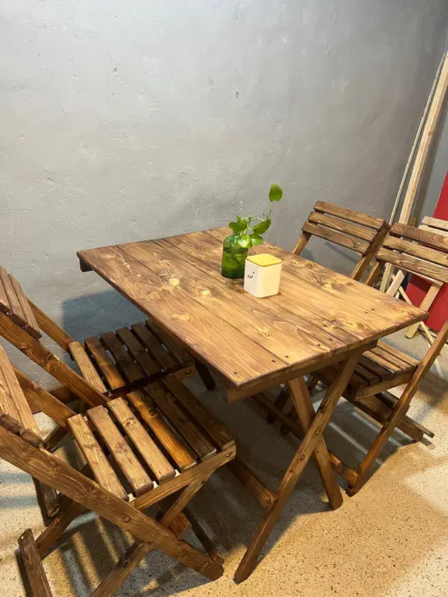 تاشو چهار نفره چوبی|میز و صندلی غذاخوری|مشهد, توس (بلوار توس)|دیوار