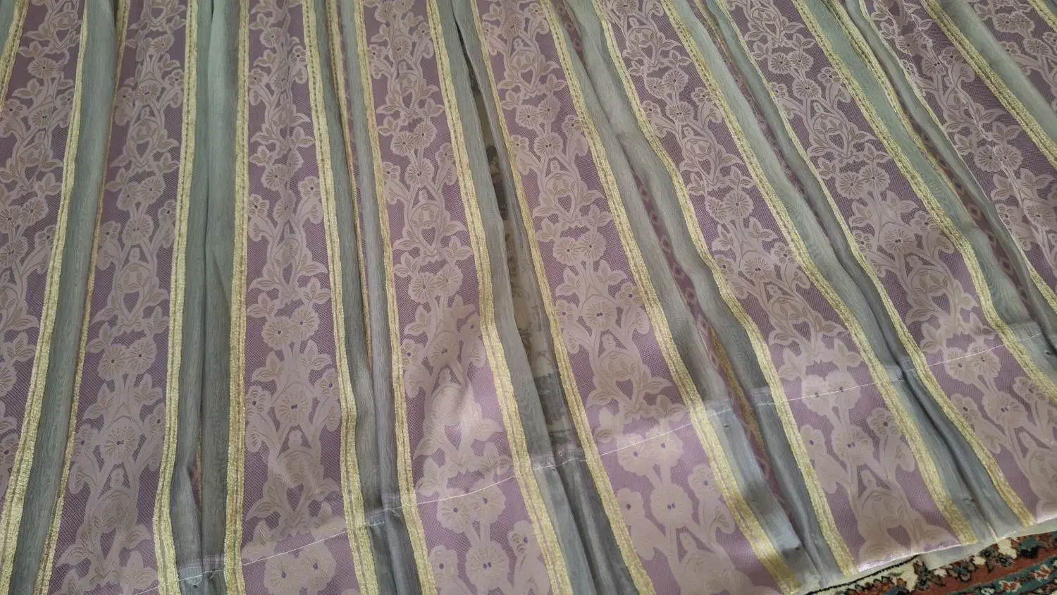 پرده شیشه ای ۲ عدد ابعاد ۱۸۰ در ۱۸۰|پرده، رانر، رومیزی|آمل, |دیوار