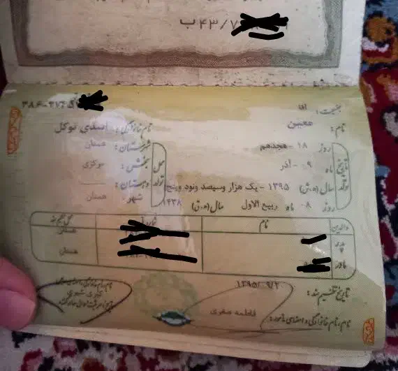 شناسنامه گم شده|اشیا|همدان, |دیوار