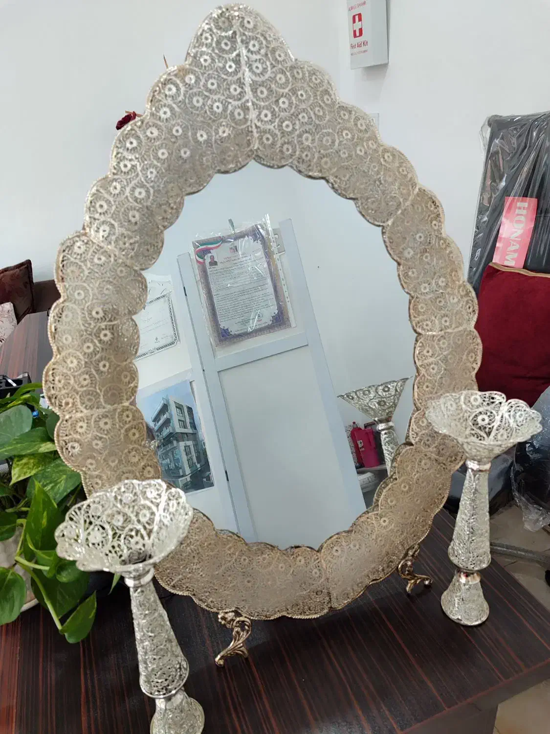 فروش آینه شمدونی زرین|صنایع دستی و سایر لوازم تزئینی|محمودآباد, |دیوار