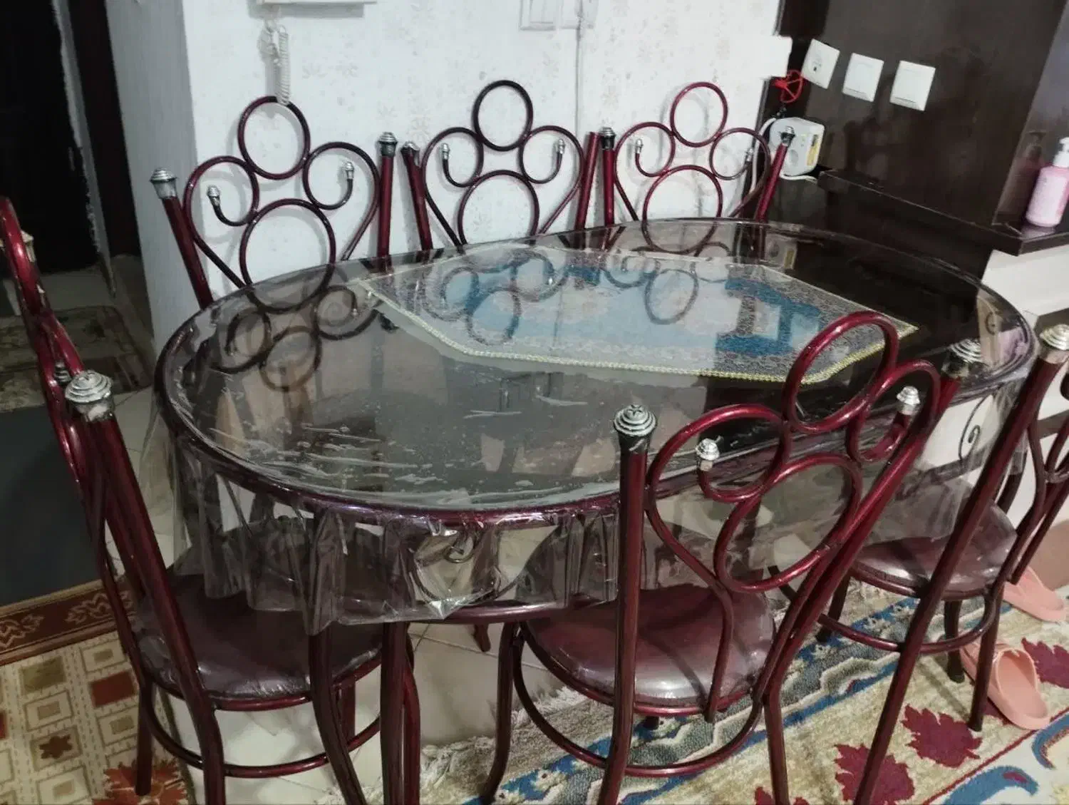 میز ناهار خوری 6 نفره فرفوژه سالم|میز و صندلی غذاخوری|فولادشهر, مسکن مهر فولادشهر|دیوار