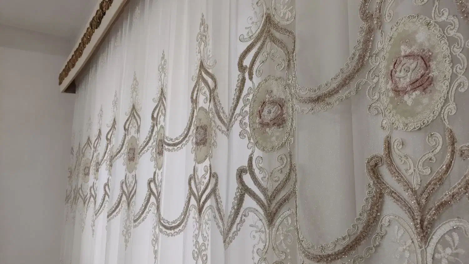 پرده حریر سالم|پرده، رانر، رومیزی|لنگرود, |دیوار