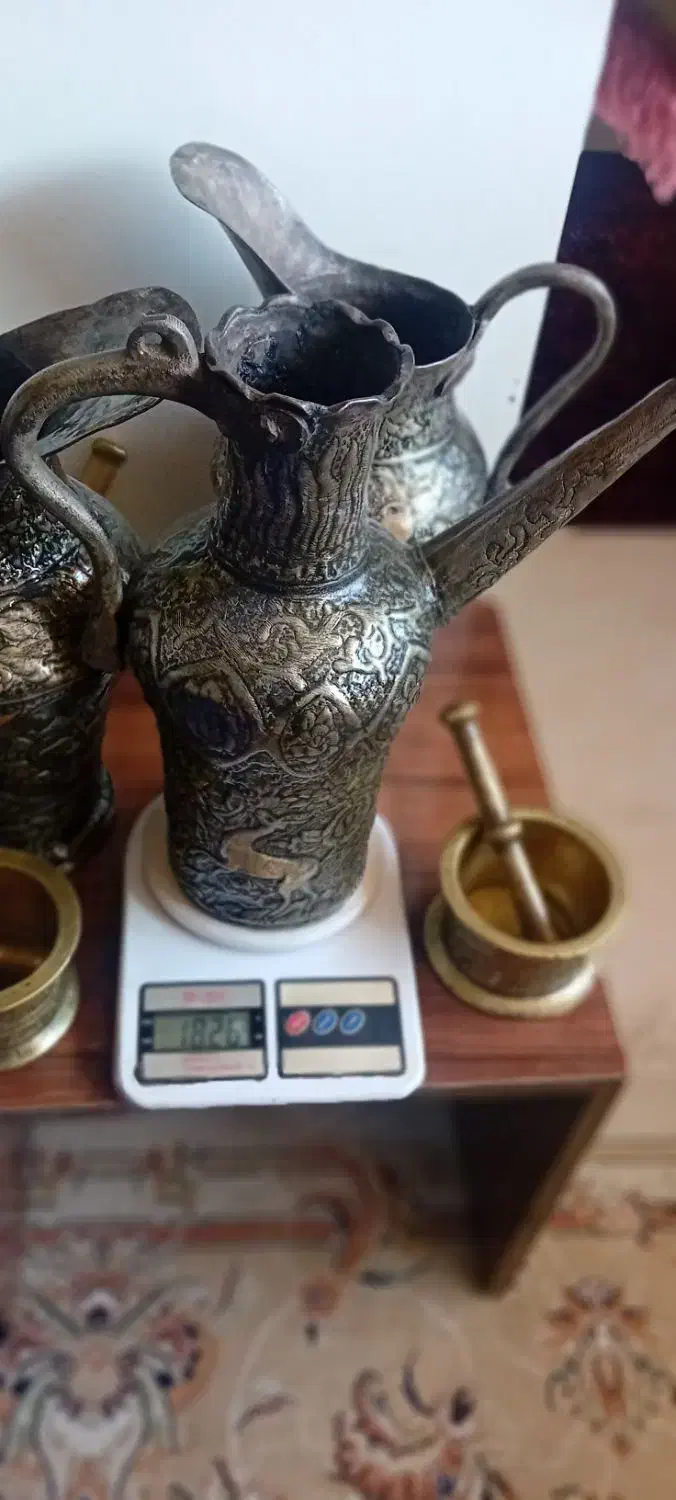 ظروف مسی وبرنجی قدیمی|کلکسیون اشیاء عتیقه|اردبیل, |دیوار