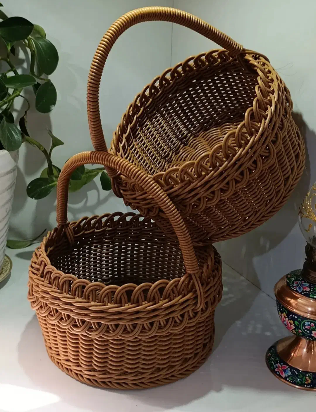 سبد حصیری با نخ مفتولی|صنایع دستی و سایر لوازم تزئینی|قم, شهرک توانیر|دیوار