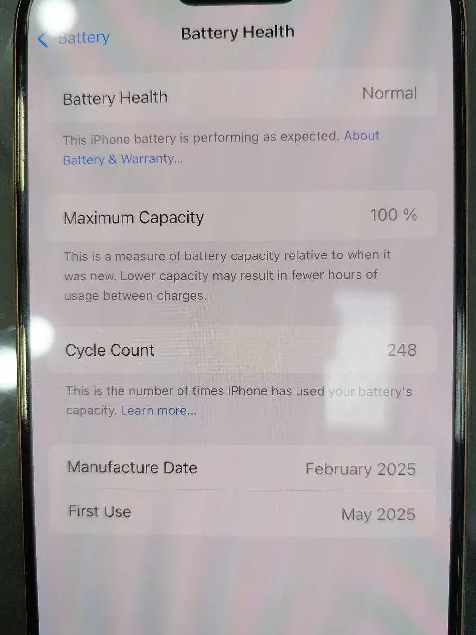گوشی ایفون ۱۶ پرومکس ZAA باطری ۱۰۰ بدون یک نقطه|موبایل|بیرجند, |دیوار