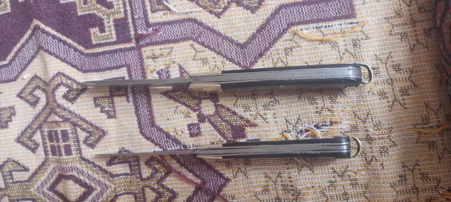 یک جفت چاقوی قدیمی دسته شاخ قدیمی|کلکسیون اشیاء عتیقه|شهرکرد, |دیوار