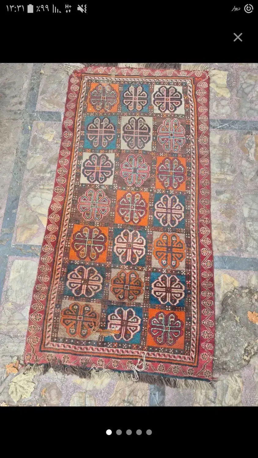 قالی پشمی قدیمی بسیار زیبا|گلیم، جاجیم، گبه|کرج, شهرک جهاننما|دیوار