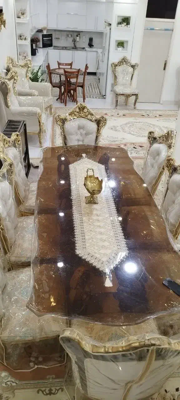 میز غذاخوری ۸ نفره استیل|میز و صندلی غذاخوری|دورود, |دیوار