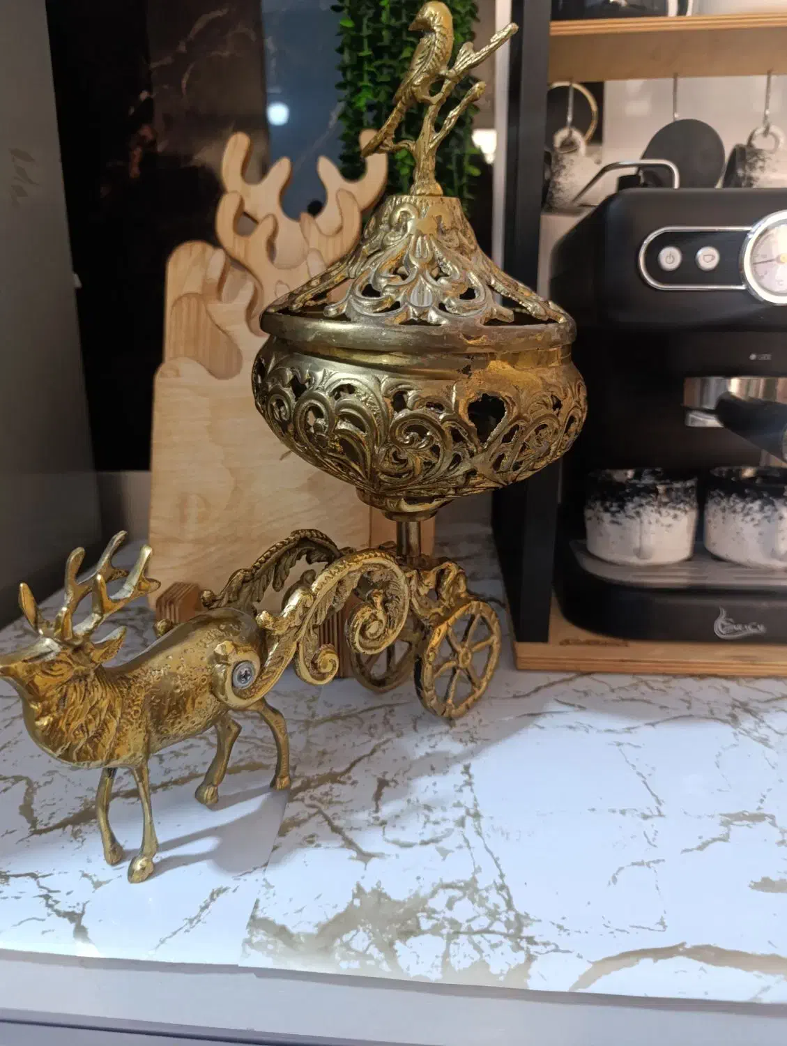 شکلات خوری برنز و یک جفت گنجشک|مجسمه، تندیس، ماکت|قم, شاد قلی|دیوار