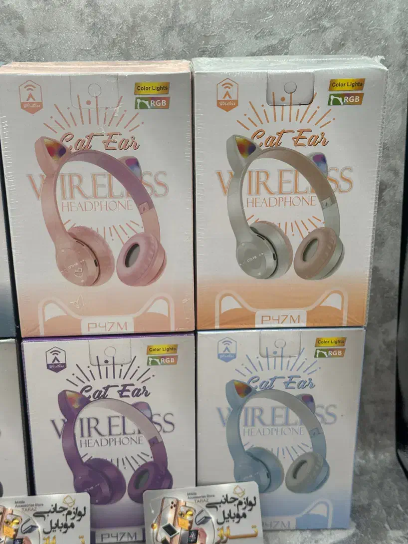 هدفون بلوتوثی گربه ای خرگوشی بارنگبندی MZ47 نورRGB|لوازم جانبی موبایل و تبلت|کرج, گلشهر|دیوار