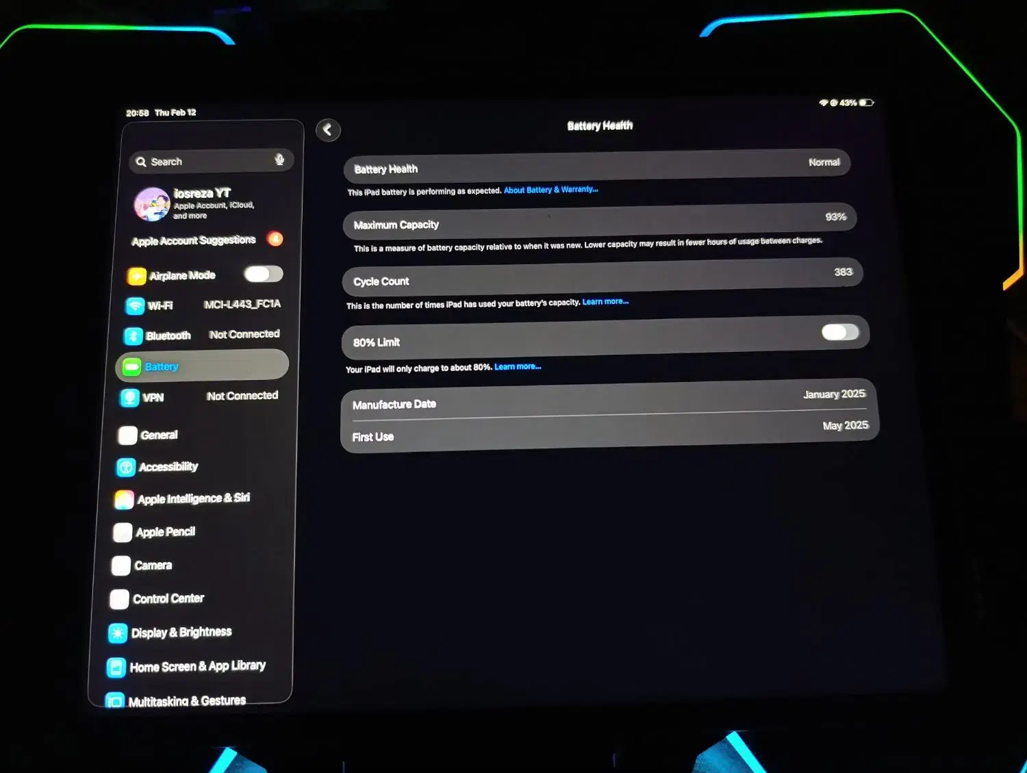 آیپد Air7 ( 256 گیگ ) ( 13 اینچ )|تبلت|اصفهان, برازنده|دیوار