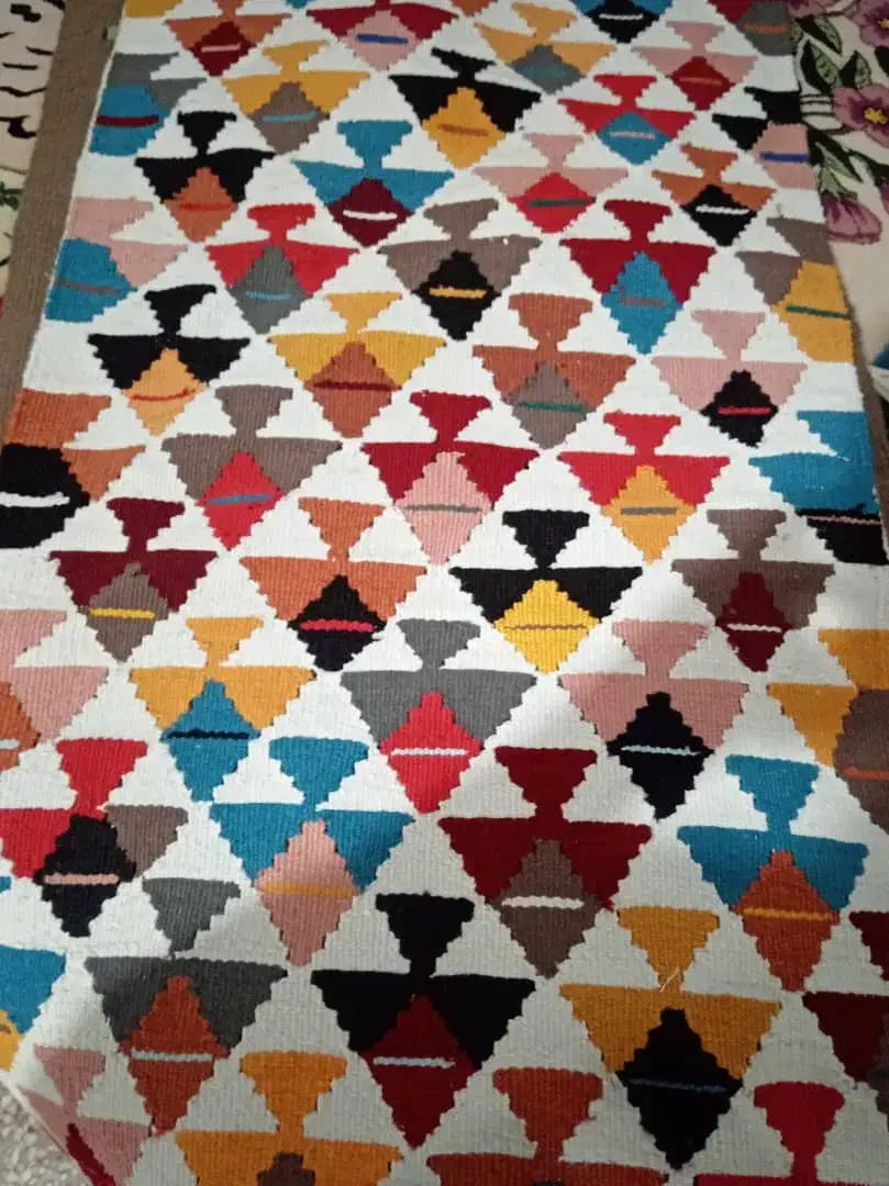 گلیم دستباف رانر یا رومیزی|گلیم، جاجیم، گبه|قائم‌شهر, |دیوار