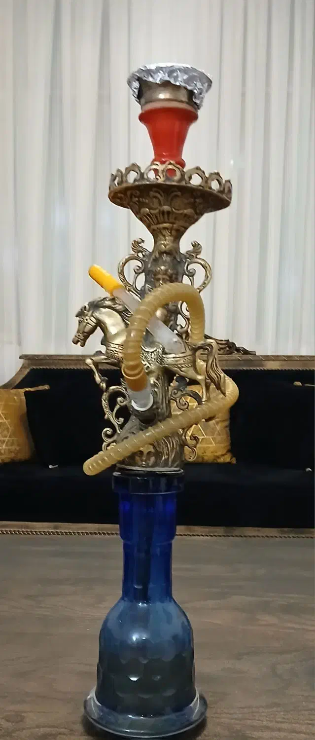 قلیان برنجی تنه سنگین|کلکسیون اشیاء عتیقه|ملارد, |دیوار