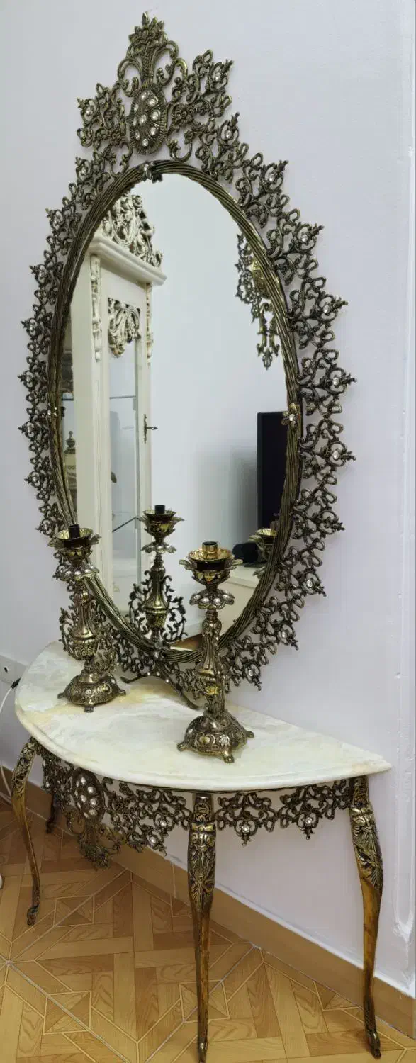 آینه شمعدان برنز|آینه|اسلام‌شهر, شهرک مفیدی|دیوار